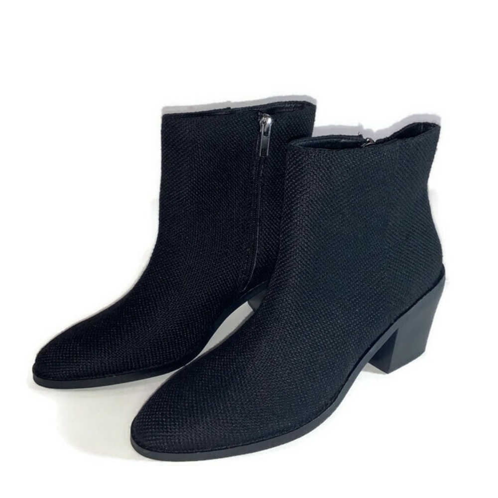 Band of Gypsies Black Boots Loveland Jute Woven Ankle Booties Size 8 Womens